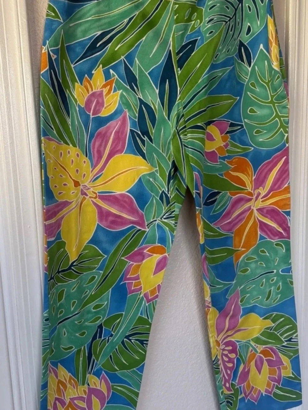 Lauren Ralph Lauren Women’s Tropical Hawaii Floral Ankle Pants Size 8 Stretch